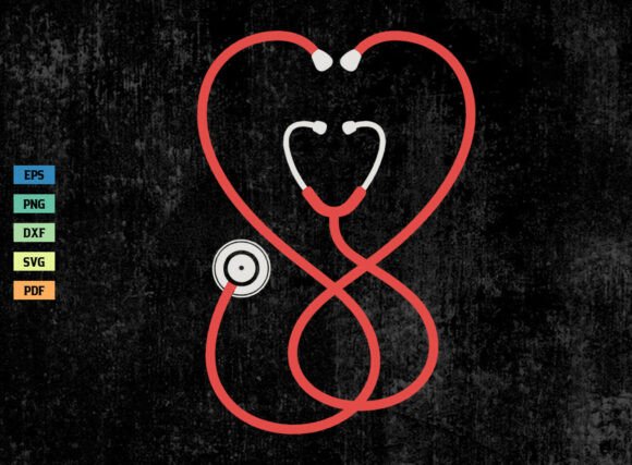 Heart Stethoscope Embroidery for Valentine Gifts